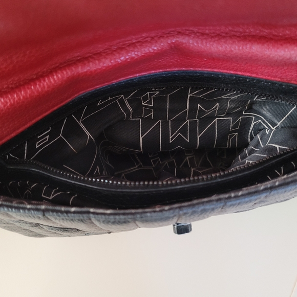 L.A.M.B. Clutch Black Leather Envelope Bag Wristlet Quilted